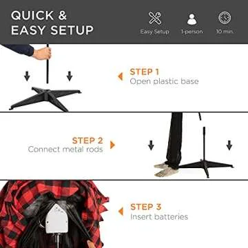 Best Choice Products 5ft Animatronic Werewolf Halloween Decor, Howling Hudson Standing Poseable Halloween Decoration w/Pre Recorded Phrases, LED Glowing Eyes, Adjustable Arms