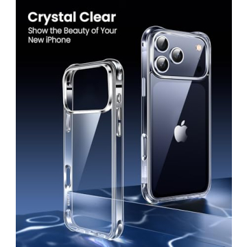 Mkeke Compatible with iPhone 17 Pro Case Clear [Not-Yellowing] [Military-Grade Drop Protection] Shoc...