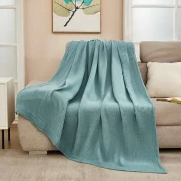 Soft Muslin Throw Blanket for Year-Round Comfort