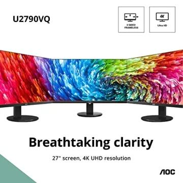 AOC U2790VQ 27" 4K UHD IPS Monitor with 5ms Response