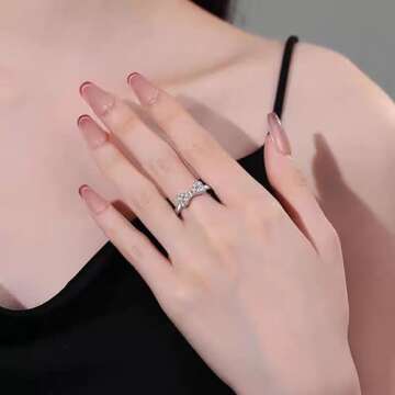 orders+placed+by+me 14k White Gold Plated 925 Sterling Silver Rings for Women, Cubic Zirconia Promise Rings for Her, Stackable Wedding Bands Rings for Women