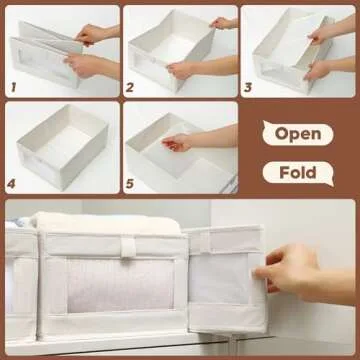 KOAZIFORU Linen Closet Organizers and Storage, Foldable Shelf Organizer with Visible Window Organization and Storage of Jeans Shirts Toys Storage Bins Sheet Organizer 6 Pack