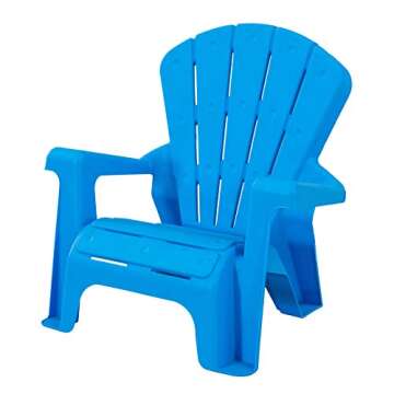 Amazon Basics Indoor/Outdoor Plastic Chair Set for Toddlers and Kids - 4-Pack, Red and Blue