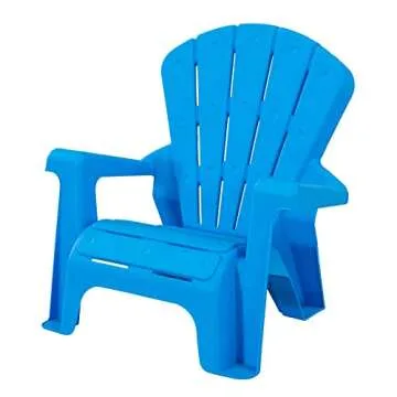 Amazon Basics Indoor/Outdoor Plastic Chair Set for Toddlers and Kids - 4-Pack, Red and Blue