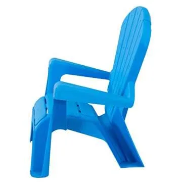 Amazon Basics Indoor/Outdoor Plastic Chair Set for Toddlers and Kids - 4-Pack, Red and Blue