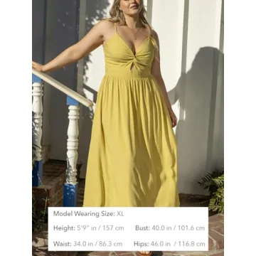 CUPSHE Women's V Neck Twisted Maxi Dress for Summer