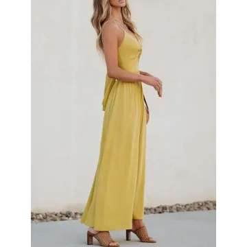 CUPSHE Women's V Neck Twisted Maxi Dress for Summer