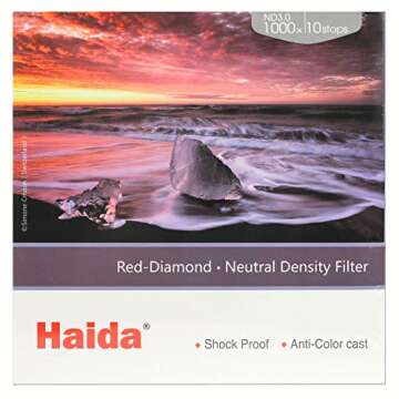 Haida Red Diamond 100mm ND 3.0 10 Stop ND Nanopro Coated Glass Filter 4x4 100x100mm ND1000
