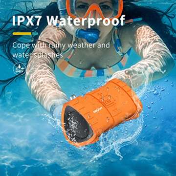 EBODA Waterproof Bluetooth Shower Speaker, Portable Wireless Outdoor Speakers with 24H Playtime, 200...