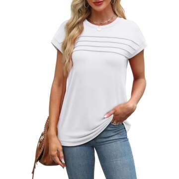Trendy Cap Sleeve White Women's Tops for Casual Outfits and Vacations