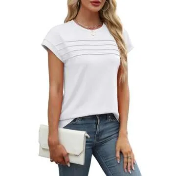Trendy White Cap Sleeve Women's Shirt for Summer Style