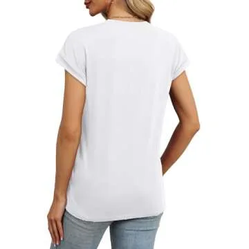 Trendy White Cap Sleeve Women's Shirt for Summer Style