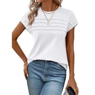 Trendy White Cap Sleeve Women's Shirt for Summer Style