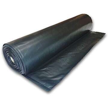 Rocky Mountain Goods 6 Mil Black Plastic Sheeting - Heavy Duty Thick Plastic for Gardening, Weeds, Y...