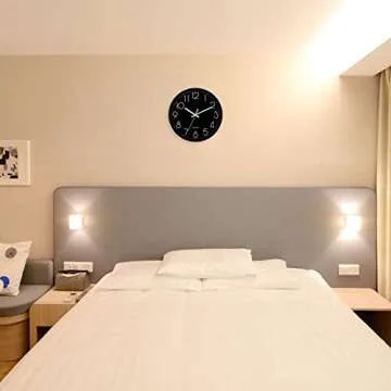 PATIKIL 12 Inch Wall Clock, Battery Operated Silent Non-Ticking Round Wall Clocks for Office Bedroom Decorative, Red