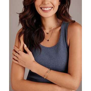 PAVOI 14K Yellow Gold Plated Labradorite Gemstone Pendant Necklace | Gemstone Dainty Chain Necklaces for Women