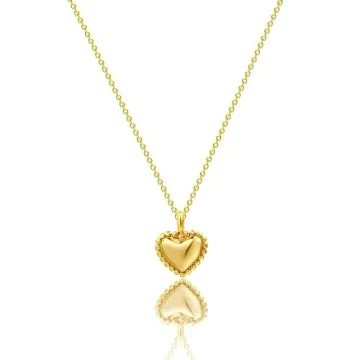SUFOPE Gold Heart Necklaces for Women, 14K Gold Plated Cute Heart Pendant Necklace Minimalist Gold Choker Necklace Jewelry Gifts for Women