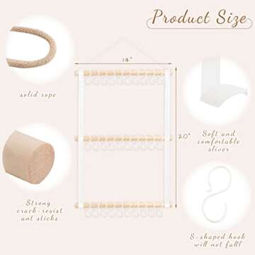 POVETIRE Headband Holder Head Bands Organizer for Girls, Baby Headbands Hair Accessories Organizer Storage Wall Hanging Decor for Nursery Toddler Girls Room