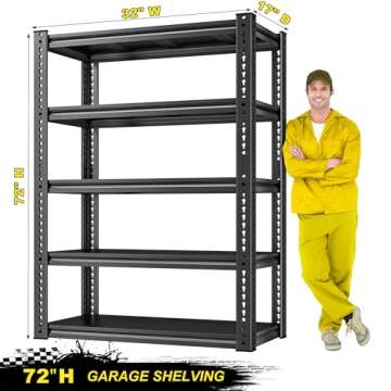 REIBII 2000 LB Capacity Adjustable Garage Shelving Unit