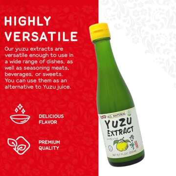 Shirakiku Japanese Yuzu Extract - Pure Yuzu Juice - Versatile Yuzu Extract Used for Baking, Food Flavouring and Asian Drink Mixture | Yuzu Sauce | - 6. 76 Fl Oz
