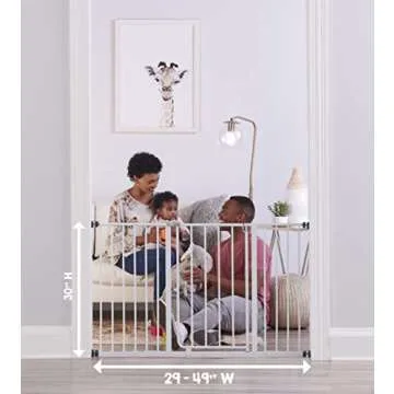 Extra Wide Safety Gate for Toddlers and Pets in White