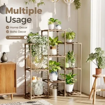 Bamworld Elegant Plant Stand for Indoor & Outdoor Use