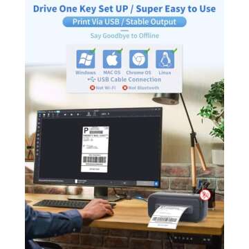 Phomemo USB Thermal Label Makers - Efficient Home & Office Labeling Machine