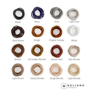 Heliums Small No Damage Hair Ties - 1 Inch Reusable Elastics