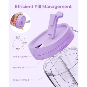 AMOOS BPA-Free Pill Organizer with 7 Compartments - Easy Access