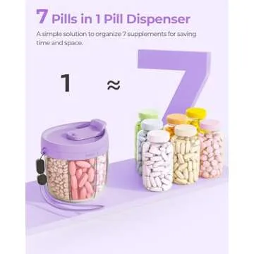 AMOOS BPA-Free Pill Organizer with 7 Compartments - Easy Access