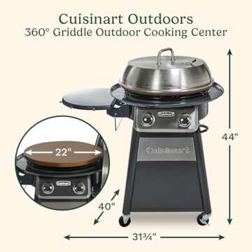 Cuisinart 360° Griddle Outdoor Cooking Center with Grease Management and Prep Table