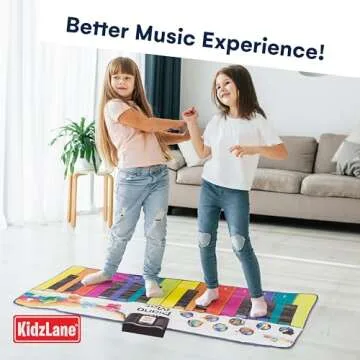 Kidzlane Floor Piano Mat for Kids and Toddlers - 72x28 Inches Floor Piano with 24 Keys, 10 Song Card...
