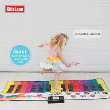 Kidzlane Floor Piano Mat for Kids and Toddlers - 72x28 Inches Floor Piano with 24 Keys, 10 Song Cards, 8 Instrument Sounds, Record and Playback - Fun Dance Mat Toy for Boys and Girls Ages 3 and Above