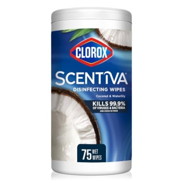 Clorox Scentiva Wipes – Coconut & Waterlily, 75 Count, Bleach Free Cleaning Essentials