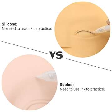 Pinkiou 6 PCS 3D Microblading Tattoo Practice Skin for Eyebrows Lips Permanent Cosmetic Makeup Training Fake Skin for Beginners and Experienced Tattoo Artists