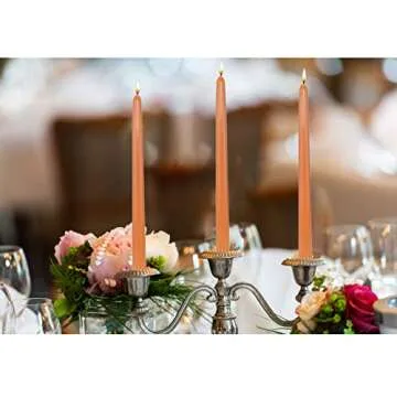 CandleNScent Taper Candles - Dripless 10 Inch Unscented Orange Pack