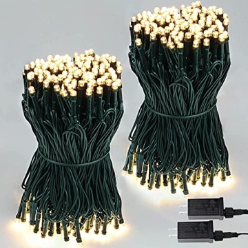 Warm White Christmas Lights with 8 Modes and Timer