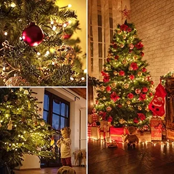 Warm White Christmas Lights with 8 Modes and Timer