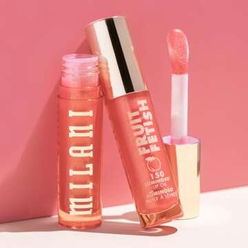 Milani Fruit Fetish Lip Oil with Vitamin E for Instant Hydration, Fruit Extract Infused Lip Treatmen...