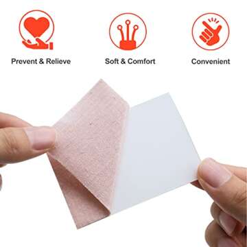 Moleskin Padding Blister Tape for Feet - Sumifun 25 Sheets Moleskin Pads for Blisters Adhesive Mole Skin Patch Blister Prevention Blister Pads for Feet, Heels and Toes, Calluses, Reduce Friction Pain