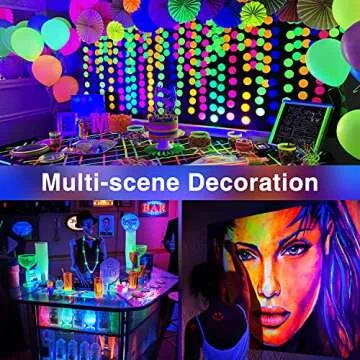 Onforu Black Light LED Strips Kit, 12V Black Light Fixture with Remote & 5 Lighting Mode & Timing, 16.4ft Flexible Black Light Strip Lighting, 5M LED Ribbon for Fluorescent Party Halloween Decorations