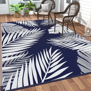 GENIMO Outdoor Rug 6' x 9' Waterproof for Patios Clearance, Reversible Outdoor Plastic Straw Camping...