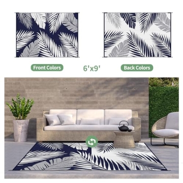GENIMO Waterproof Outdoor Rug for Patios and Camping