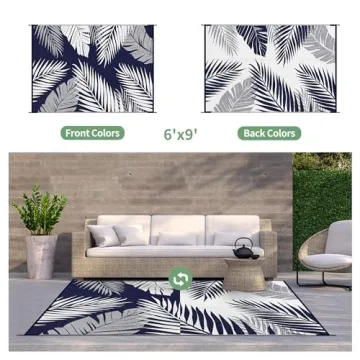 GENIMO Waterproof Outdoor Rug for Patios and Camping