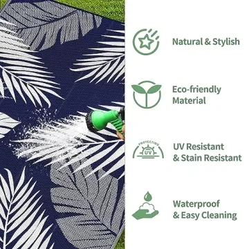 GENIMO Waterproof Outdoor Rug for Patios and Camping