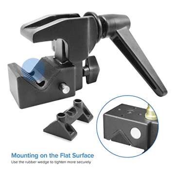 LimoStudio 1-Pack [Extra Super Heavy Duty] C Clamp with Metal Stud Universal 1/4" & 3/8" Screw for Multi Purposes, 40 Lbs High Loading Super Clamp, vs. Compared to 30 Lbs Market Standard, AGG1108