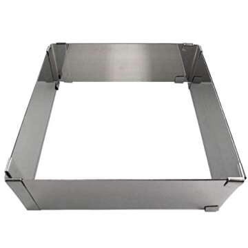 Daycount® Adjustable Cake Mousse Ring, Square Cake Baking Round Stainless Steel Cake Decor Fondant ...