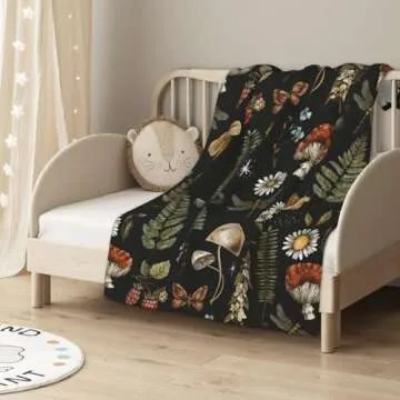 Vintage Mushroom Witchcraft Plant Soft Fleece Blanket
