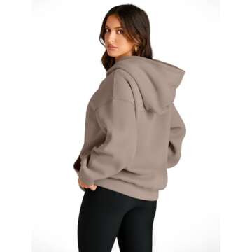 Trendy Queen Womens Oversized Hoodies Fleece Sweatshirts Long Sleeve Sweaters Pullover Fall Outfits Winter Clothes Coffee Grey XL