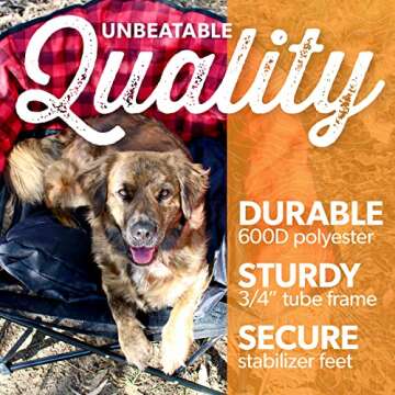 Kuma Outdoor Gear Lazy Bear Dog Bed with Carry Bag, Ultimate Portable Luxury Outdoor Dog Bed for Cam...